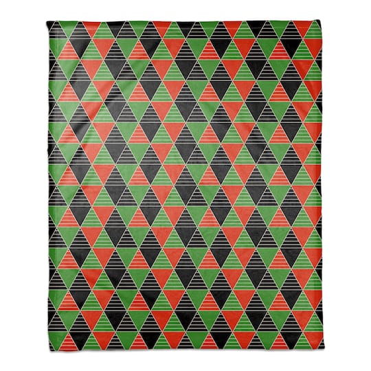 Geometric Kwanzaa Pattern Coral Fleece Blanket